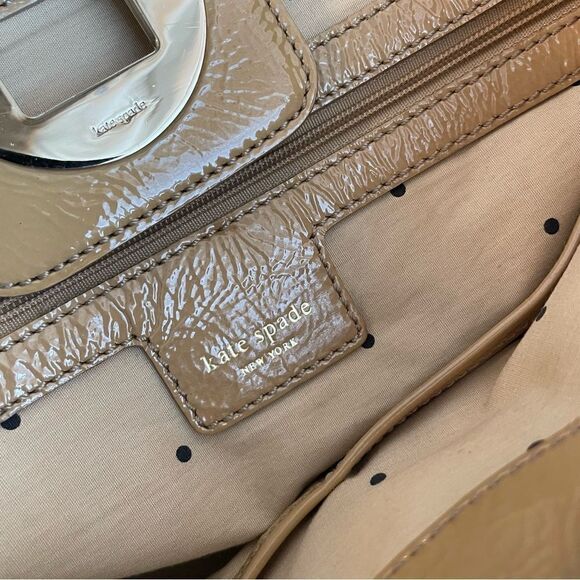 Kate spade tweed wool burlap and patent leather large Slouchy Satchel‎ tote - Picture 14 of 14